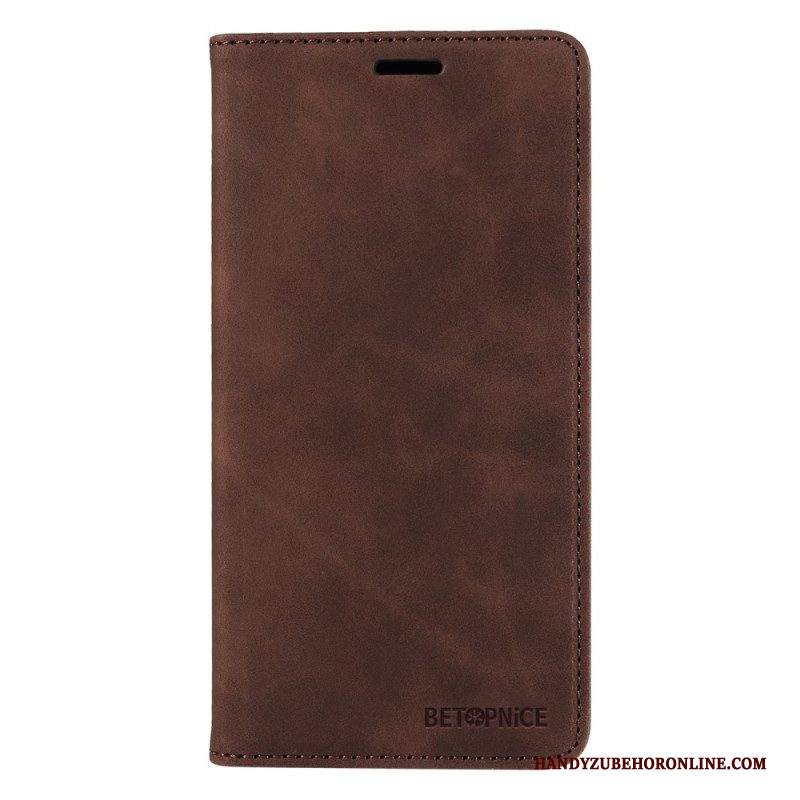 Folio Cover iPhone 15 Custodia in pelle Betopnice