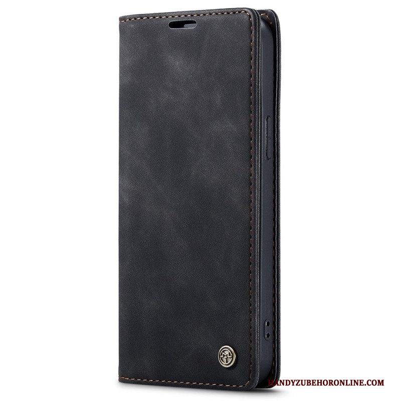 Folio Cover iPhone 15 Custodia in pelle Caseme Vintage In Finta Pelle