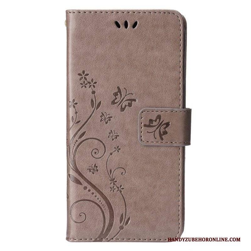 Folio Cover iPhone 15 Fiori Con Cordino