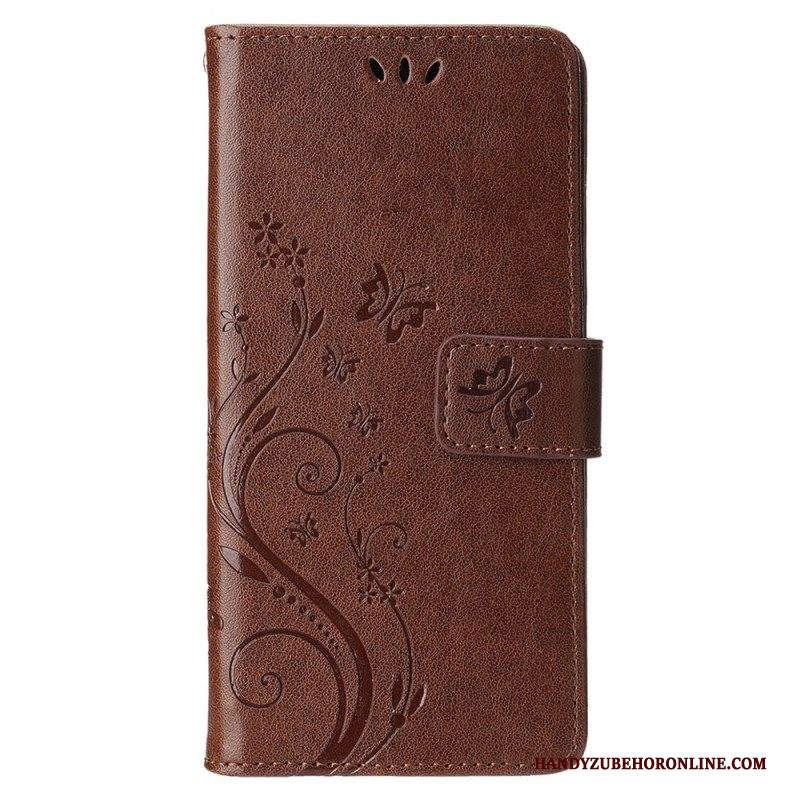 Folio Cover iPhone 15 Fiori Con Cordino