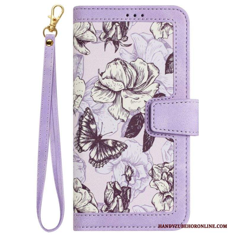 Folio Cover iPhone 15 Fiori Di Lusso