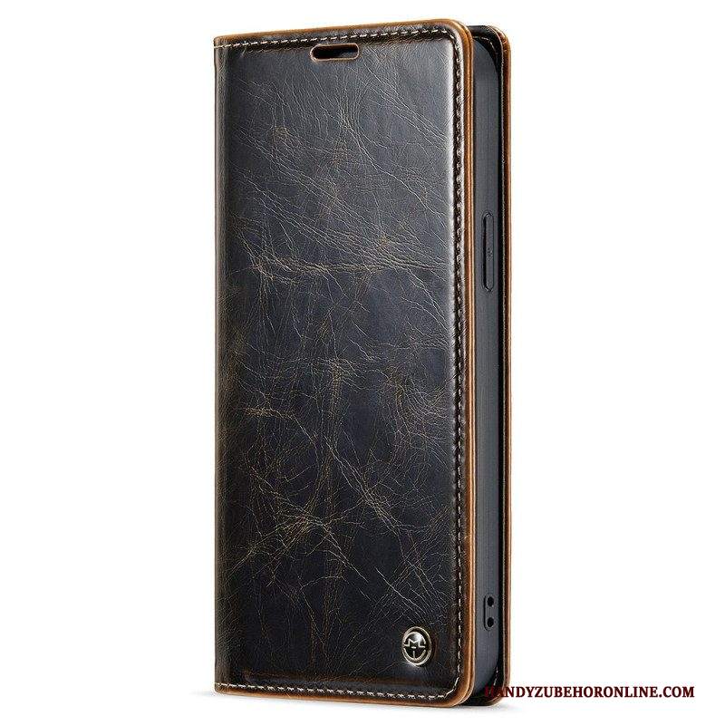 Folio Cover iPhone 15 Plus Custodia in pelle Caseme Similpelle Cerata