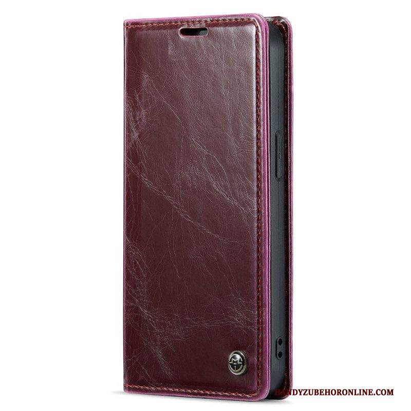 Folio Cover iPhone 15 Plus Custodia in pelle Caseme Similpelle Cerata