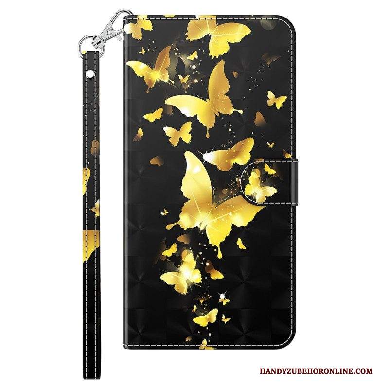 Folio Cover iPhone 15 Plus Farfalle 3d Con Cordino