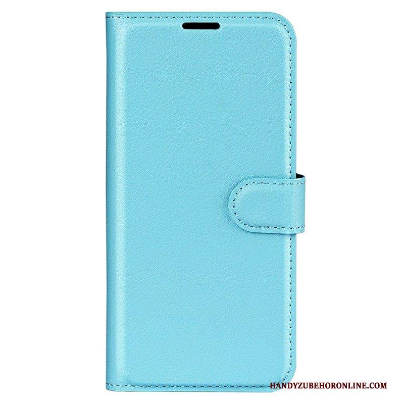 Folio Cover iPhone 15 Pro Classica Ecopelle Litchi