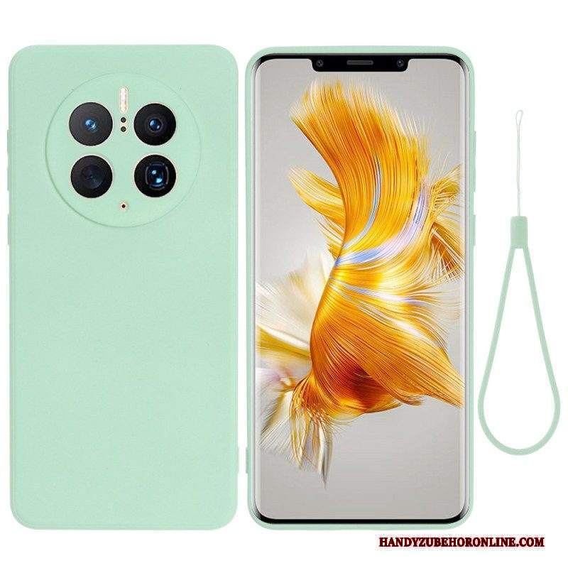 Cover Huawei Mate 50 Pro Silicone Liquido Con Cordino