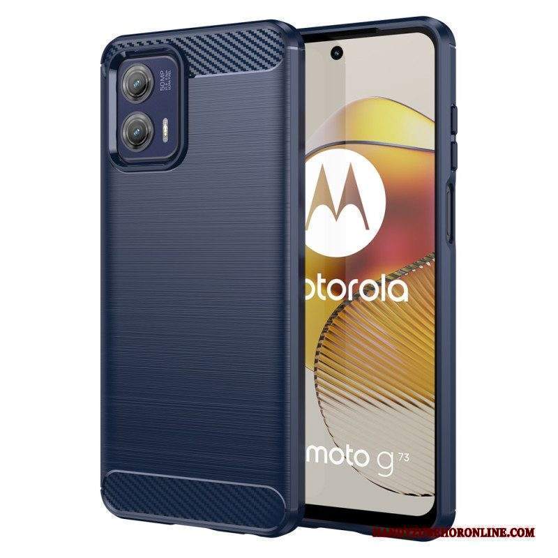 Cover Moto G73 5G Fibra Di Carbonio Spazzolata