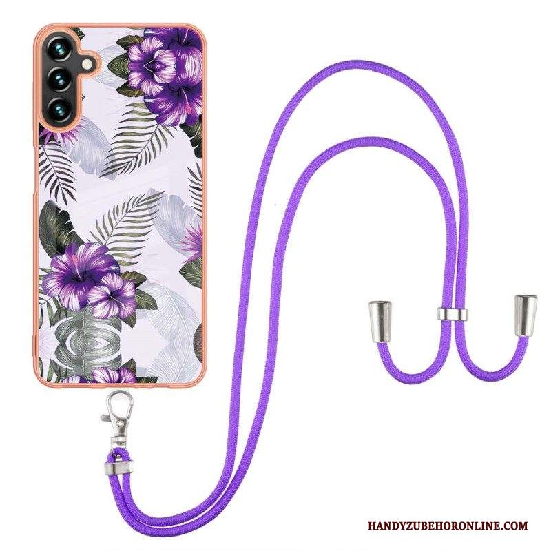 Cover Samsung Galaxy A13 5G / A04s Con Cordoncino Di Fiori