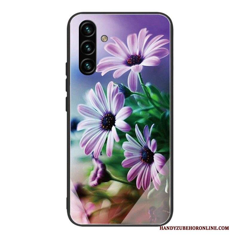 Cover Samsung Galaxy A13 5G / A04s Fiori In Vetro Temperato