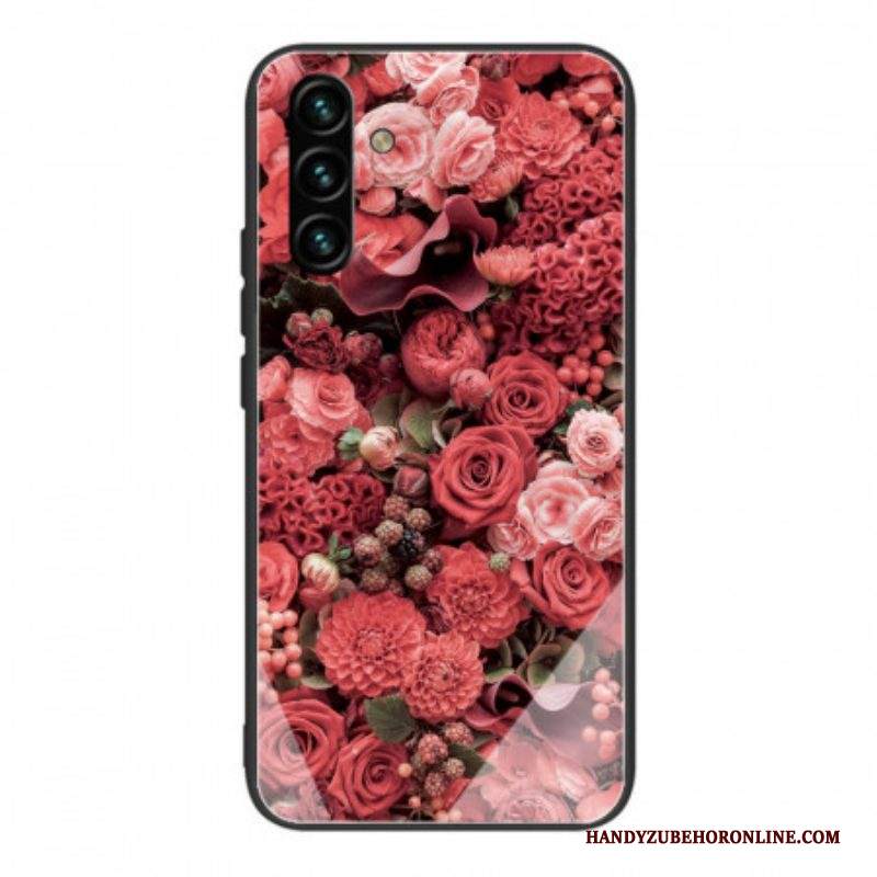 Cover Samsung Galaxy A13 5G / A04s Vetro Temperato Rose Flowers