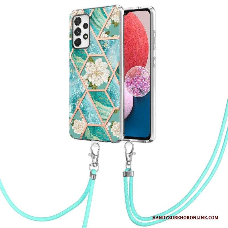 Cover Samsung Galaxy A13 Con Cordoncino Di Fiori