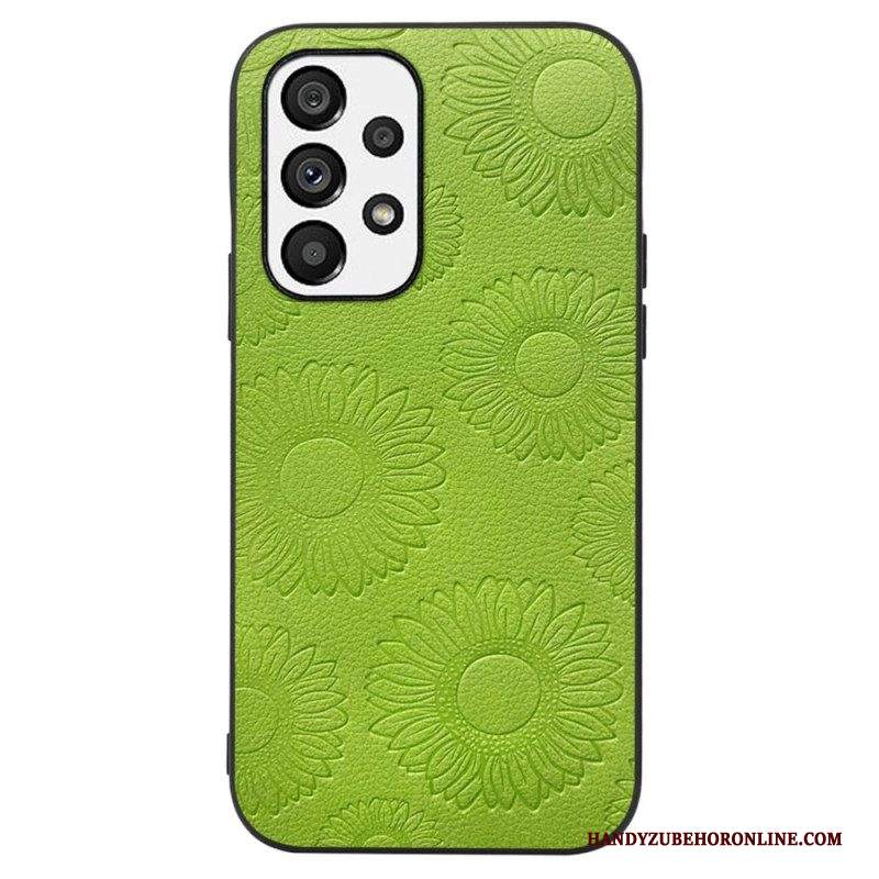 Cover Samsung Galaxy A13 Effetto Pelle Floreale