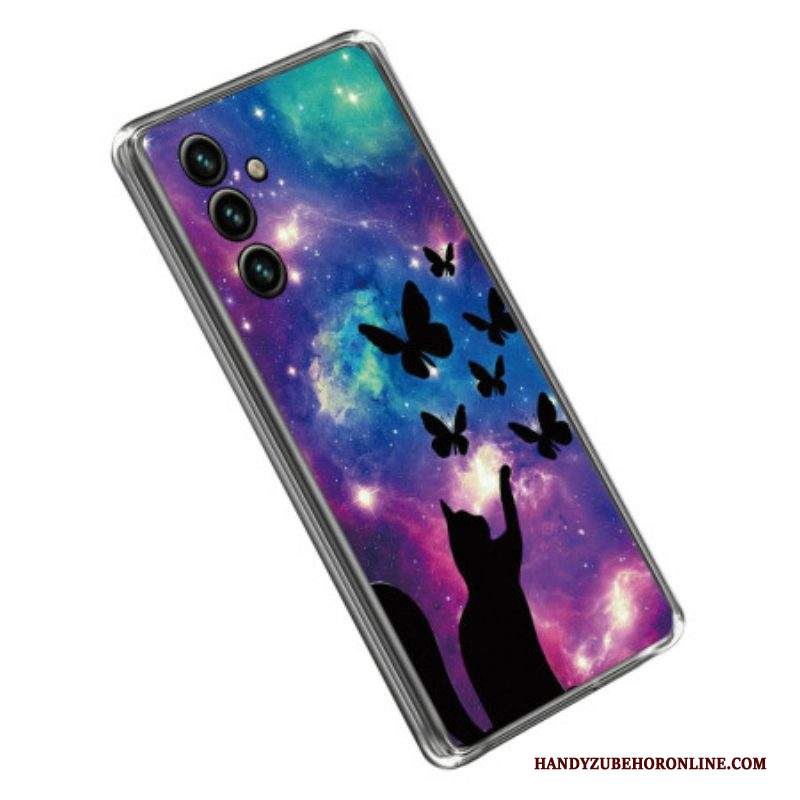 Cover Samsung Galaxy A14 / A14 5G Silicone Gatto Spaziale