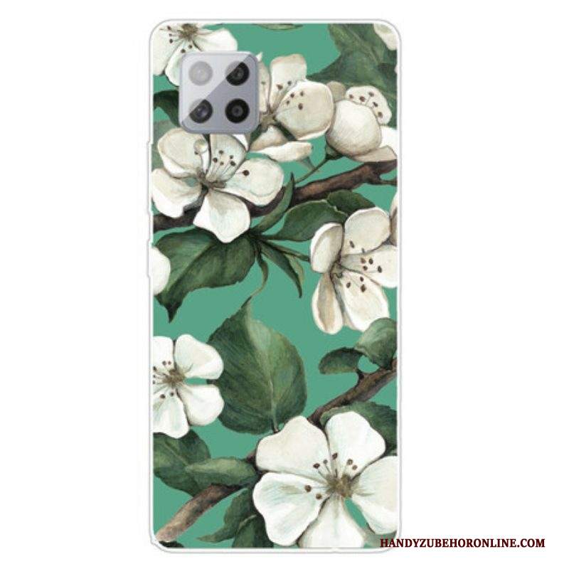 Cover Samsung Galaxy A42 5G Fiori Bianchi Dipinti