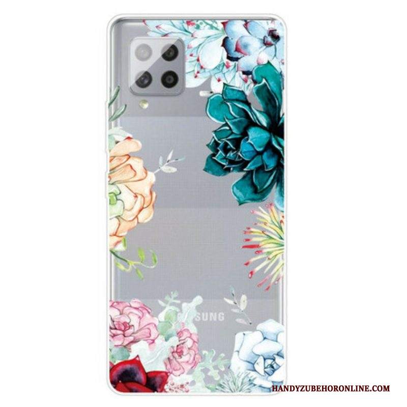 Cover Samsung Galaxy A42 5G Fiori Dell'acquerello Senza Soluzione Di Continuità