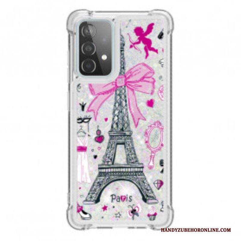 Cover Samsung Galaxy A52 4G / A52 5G / A52s 5G Le Paillettes Della Torre Eiffel