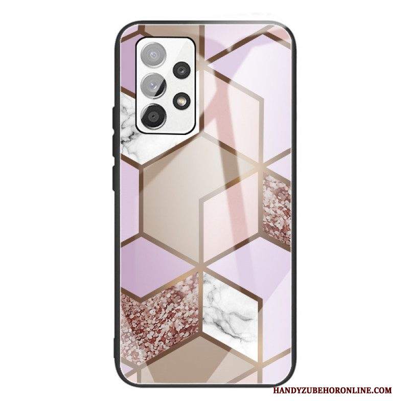 Cover Samsung Galaxy A53 5G Geometria Marmo Vetro Temperato