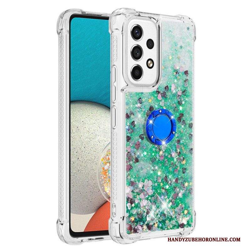 Cover Samsung Galaxy A53 5G Paillettes Con Supporto Ad Anello