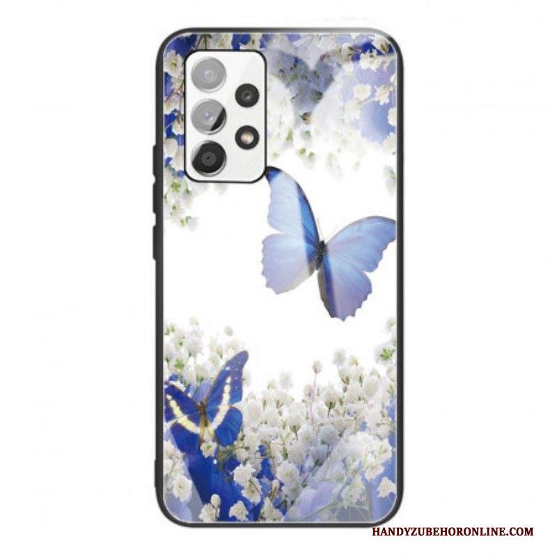 Cover Samsung Galaxy A53 5G Vetro Temperato Design Farfalle