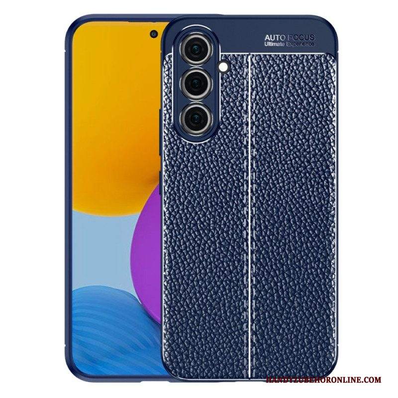 Cover Samsung Galaxy A54 5G Doppia Linea Litchi Effetto Pelle