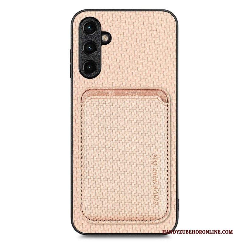 Cover Samsung Galaxy A54 5G Portacarte In Fibra Di Carbonio