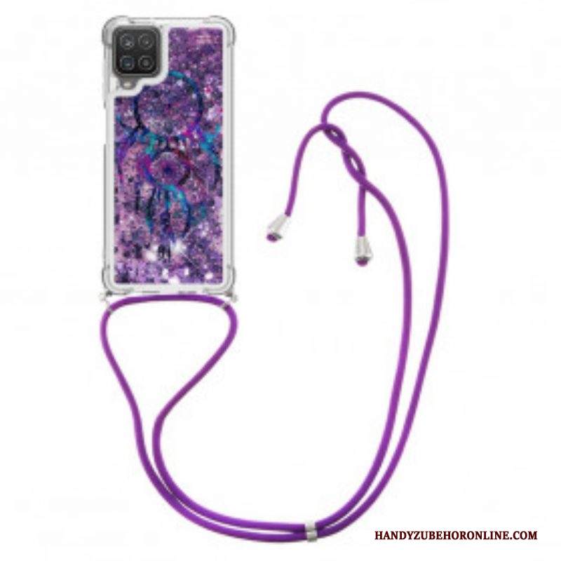 Cover Samsung Galaxy M12 / A12 Acchiappasogni Con Coulisse Con Paillettes