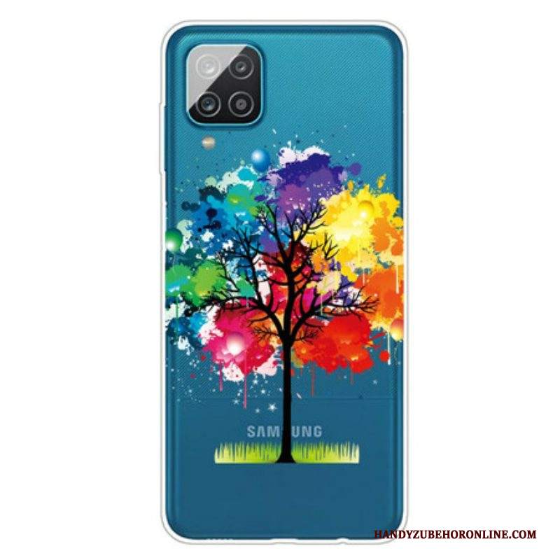 Cover Samsung Galaxy M12 / A12 Albero Dell'acquerello Senza Soluzione Di Continuità