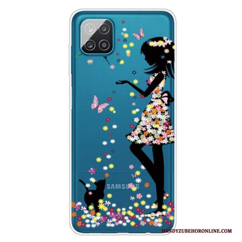 Cover Samsung Galaxy M12 / A12 Bella Testa Di Fiore