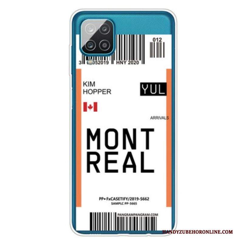 Cover Samsung Galaxy M12 / A12 Carta D'imbarco Per Montreal