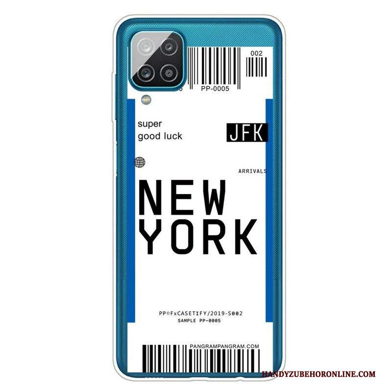 Cover Samsung Galaxy M12 / A12 Carta D'imbarco Per New York