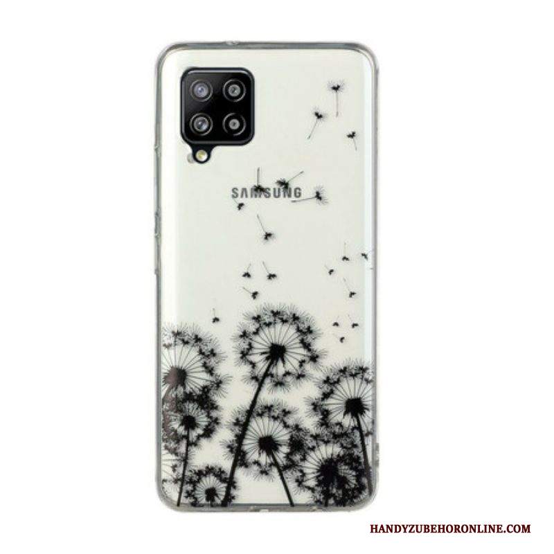 Cover Samsung Galaxy M12 / A12 Denti Di Leone Neri Senza Cuciture