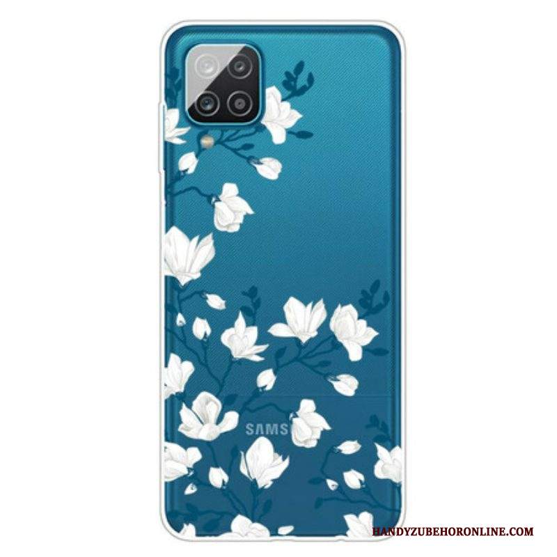 Cover Samsung Galaxy M12 / A12 Fiori Bianchi