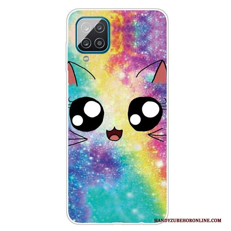 Cover Samsung Galaxy M12 / A12 Gatto Dei Cartoni Animati