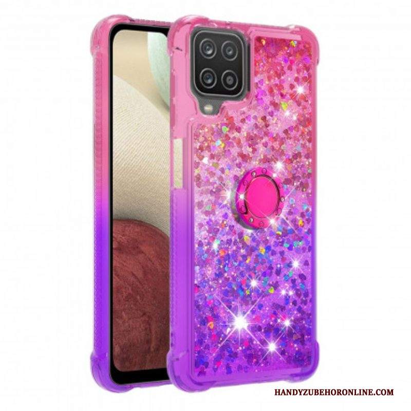 Cover Samsung Galaxy M12 / A12 Staffa Ad Anello Glitterata