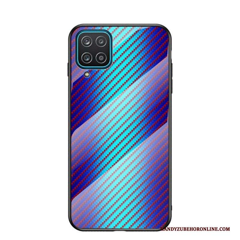 Cover Samsung Galaxy M12 / A12 Vetro Temperato In Fibra Di Carbonio