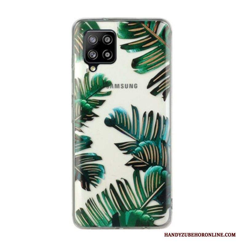 Cover Samsung Galaxy M12 / A12 /foglie Verdi Trasparenti