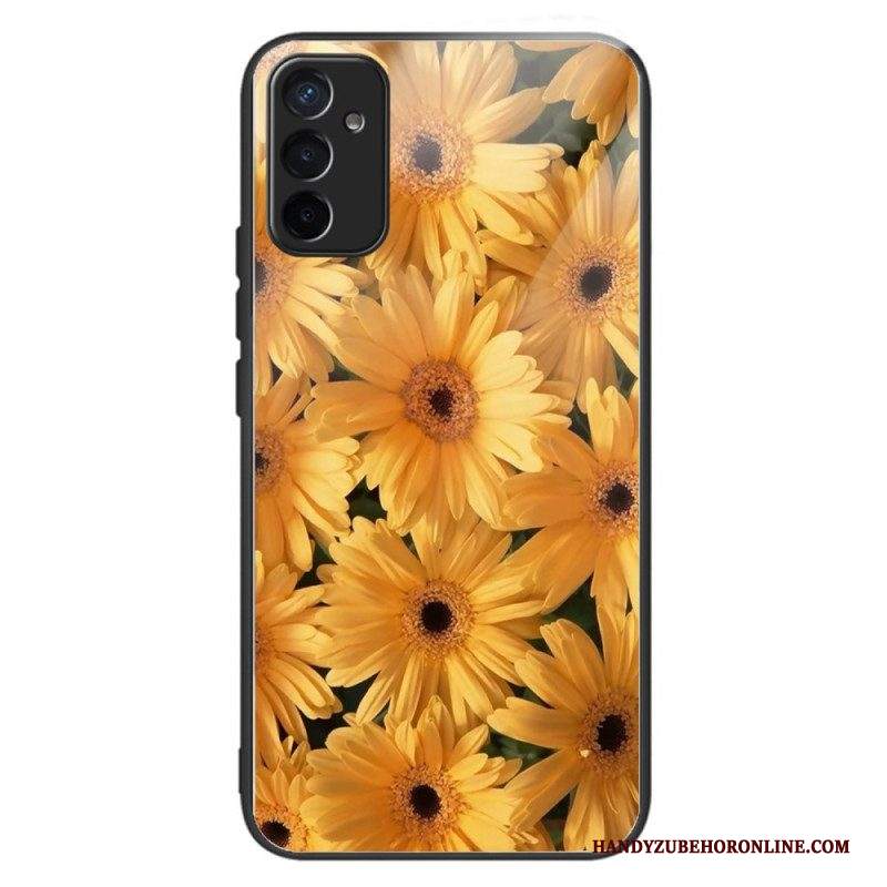 Cover Samsung Galaxy M13 Fiori Di Sole In Vetro Temperato