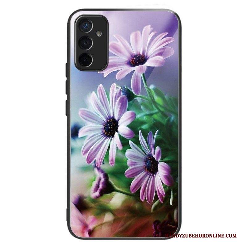 Cover Samsung Galaxy M13 Fiori In Vetro Temperato