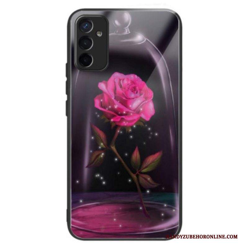 Cover Samsung Galaxy M13 Vetro Temperato Rosa Scintillante