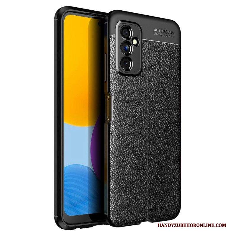 Cover Samsung Galaxy M52 5G Doppia Linea Litchi Effetto Pelle