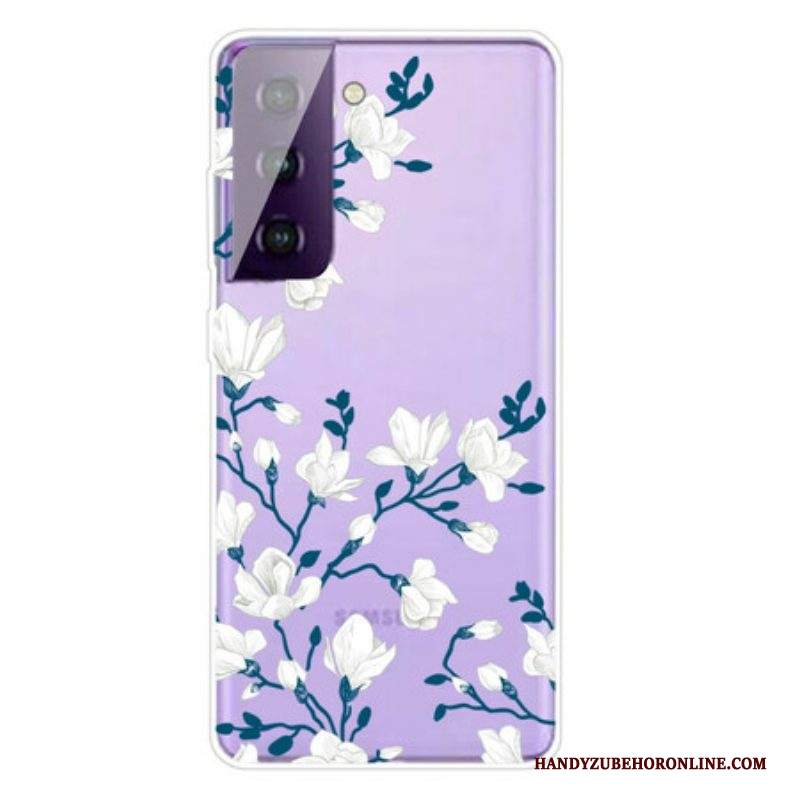 Cover Samsung Galaxy S21 5G Fiori Bianchi