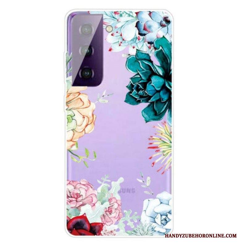 Cover Samsung Galaxy S21 5G Fiori Dell'acquerello