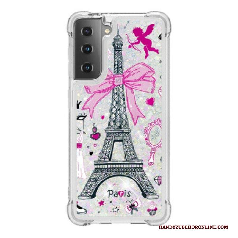 Cover Samsung Galaxy S21 5G Le Paillettes Della Torre Eiffel