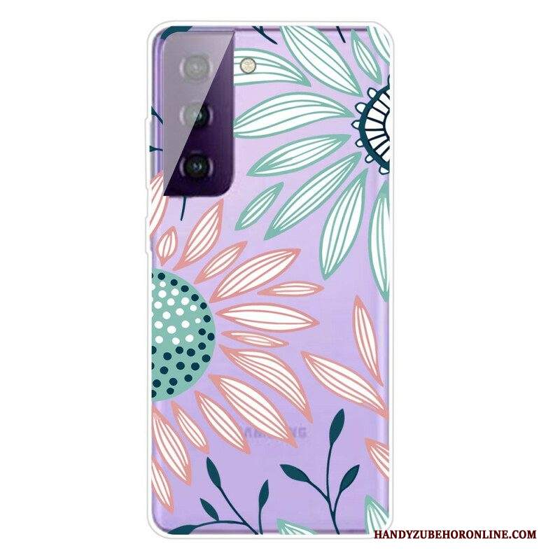 Cover Samsung Galaxy S21 5G Un Fiore Trasparente