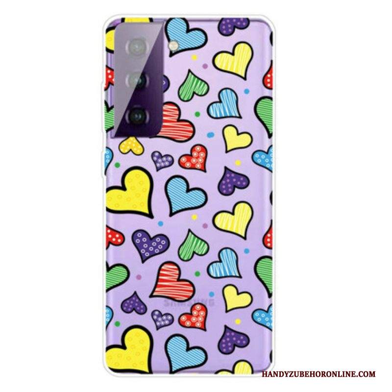 Cover Samsung Galaxy S21 FE Cuori Multicolori