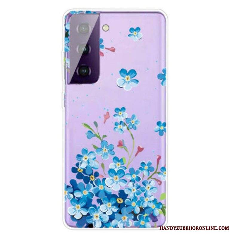 Cover Samsung Galaxy S21 FE Fiori Blu