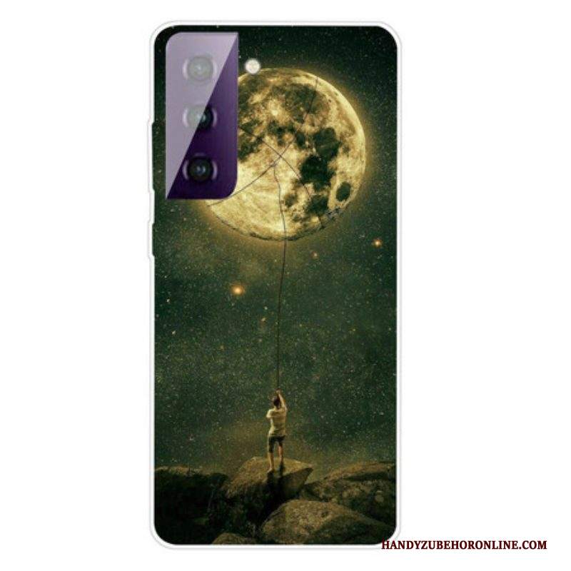 Cover Samsung Galaxy S21 FE L'uomo Della Luna Flessibile