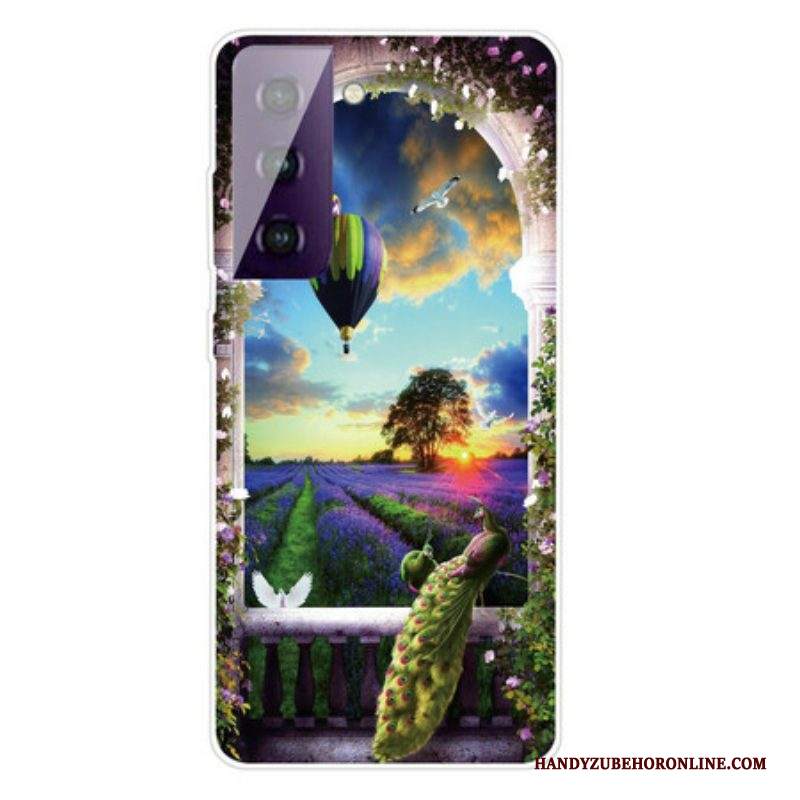 Cover Samsung Galaxy S21 FE Mongolfiera Flessibile