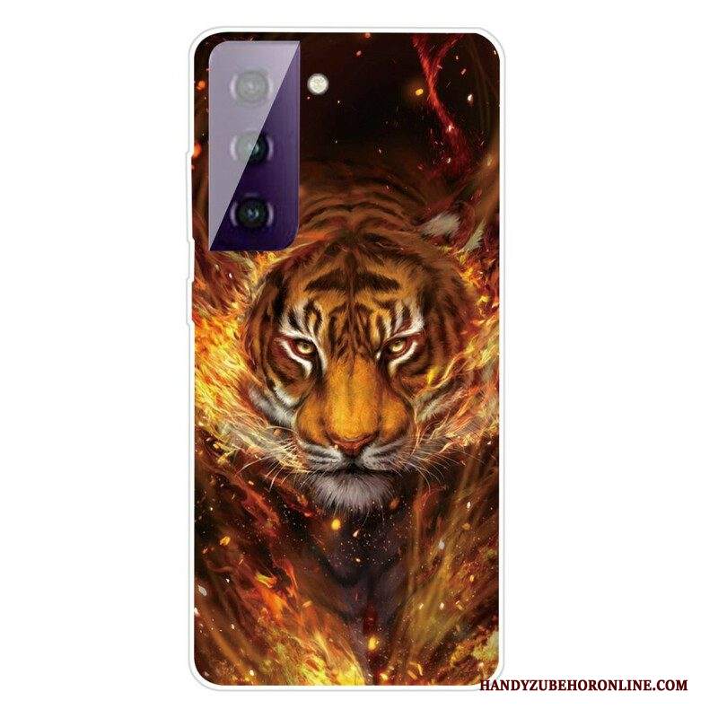 Cover Samsung Galaxy S21 FE Tigre Flessibile