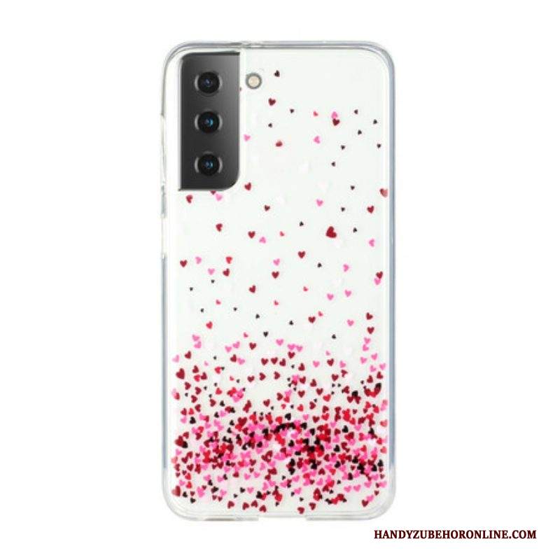 Cover Samsung Galaxy S21 Plus 5G Cuori Rossi Multipli Senza Soluzione Di Continuità